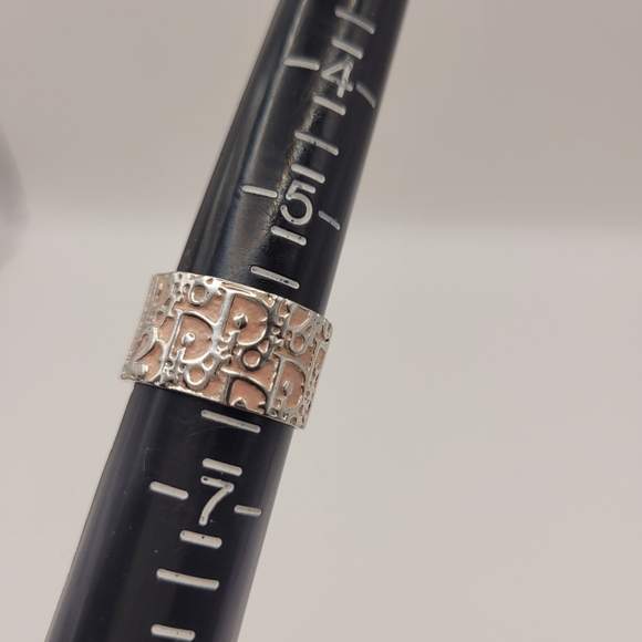 Dior Oblique Trotter Silver Pink Ring - Picture 1 of 3